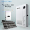 7,4kwh set Mukashi Sistem Çözümü Başlangıç Paketi - PowerBase Slim 7.4kWh, 8kW üç fazlı hibrit inverter, 6x 580W güneş paneli
