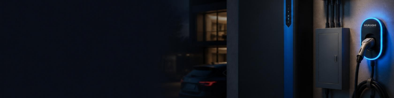 Mukashi AIW1 - AI Destekli Duvar Tipi Elektrikli Araç Şarj Cihazı (22 kW)